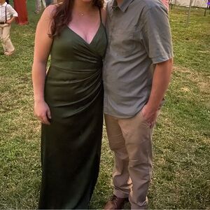 Azazie Forest Green Maxi Dress